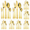 BILLION DUO Golden Cutlery Set 30 Pieces, Stainless Steel Silverware Set Dishwasher Safe & Rustproof, Highly Polished Gold Knife Fork Spoon Set for 6 People