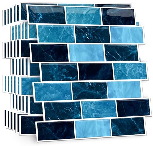 HPNIUB 10 Sheets Self Adhesive Wall Tiles,Stick On Wall Tiles Kitchen Splashbacks for Walls,Tile Stickers Peel and Stick Backsplash Splashback Decals Tile 30x30cm