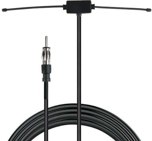Antenna Autoradio Adattatore Antenna FM Universale Auto Radio Interna Amplificatore Spinotto DIN Parabrezza Supporto Adesivo con Cavo Camion Ricevitore Lettore Multimediale CD