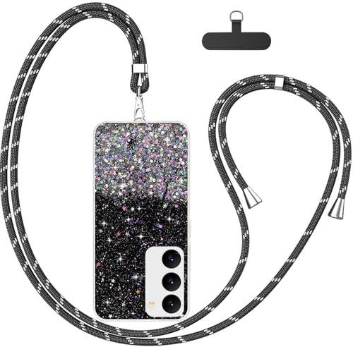 Hülle für Samsung Galaxy S20 FE mit kette Universal,HandyHülle Sterne Glitzer Stoßfest Schutzhülle Soft TPU Silikon Case Schlüsselband Kette zum Umhängen Cover Kompatibel mitSamsung Galaxy S20 FE