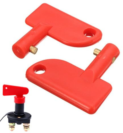 QEDBOJE 2 pièces Interrupteur de Déconnexion de Batterie Universel, Coupure de Puissance, Clé Coupée, Accessoire D'isolateur de Puissance pour Camion de Véhicule de Bateau Marin (Ø 10mm)