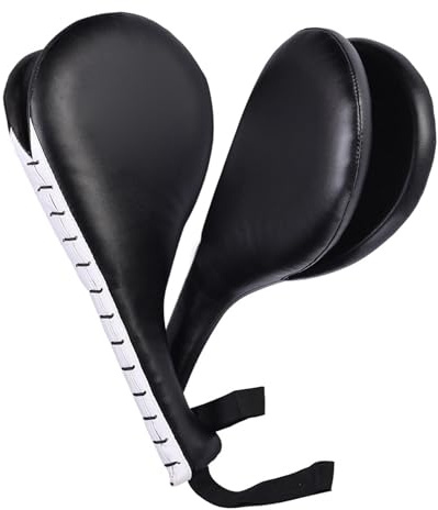 Taekwondo Almohadillas de Entrenamiento, 19x34.5cm Artes Marciales Kickboxing Equipo Golpear Target Pads Cojín de Retroceso Taekwondo Perforación de Karate Pad Doble para Niños Jóvenes Adultos