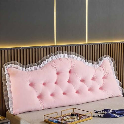 HUMAJORY Dreieckige Keilkissen, Lesekissen for das Kopfteil, Beinkissen mit Waschbarem Bezug, Lordosenstützkissen, Bett/Sofa/Tatami/Bürostuhl/Autositzkissen(Pink,150x50cm)