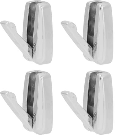 TYCIONG Klapphaken für Wohnmobile, Yachten & Co., Wandhaken aus Zinklegierung, Silber, 30 kg Tragfähigkeit, automatischer Rückprall, verdickte Basis, poliert, 4er Pack