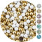 EinsSein 1kg Confetti perle di cioccolato Mix 1 cm bianco-oro lucido - matrimonio battesimo nascita comunione confettata cresima nascita confettis alla laurea decorazioni bimba bomboniere senza