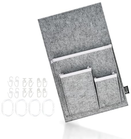 GranHin Gardinenorganizer Garda - Organizer für Camper, Wohnmobil und Wohnwagen (grau, M: 40cm x 24cm)