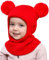 Happy Cherry Schlupfmütze Baby Kinder Balaclava Winter Warme Schalmütze Beanie mit Bommel für Mädchen Jungen