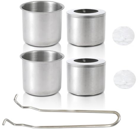 Pots Brûleurs À Bioéthanol en Acier Inoxydable Chambre À Feu À Éthanol avec Laine Fiber Verre pour Balcon Terrasses Jardin