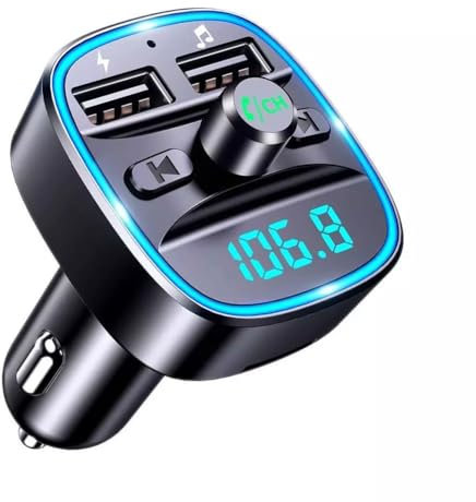 FM Transmitter, Bluetooth Wireless Radio Adapter Car Kit with 2 USB Ports Fast Car Charger MP3 Player Support TF Card & Disk- Wireless Bluetooth 5.0 Radio Adapter Car Kit PD3.0 Type C 20W+QC3.0