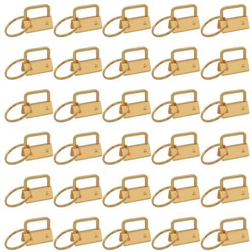 YIEMI 30 Stück 1 Zoll Schlüsselanhänger Gold | für Taschen, Gurte, Armbänder & Schlüsselbänder, mit Ringen