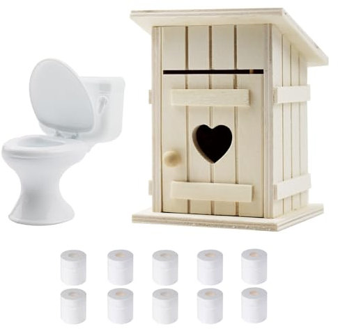 GD HUA 3 PCS Puppenhaus Badezimmer Zubehör, Miniatur Puppenhaus Zubehör, Miniatur Toilettenpapier, Miniatur Toilettenhäuschen, Wichtel Toilette, Puppenhaus Badezimmer Deko