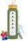 Innovaland Glass Bouteille d'eau motivation 1 l - Avec filtre à fruits - Gourde - Bidon à boire - Bouteille de motivation - Pour adultes et enfants - Bouteilles d'eau - Bouteille d'eau avec marquage