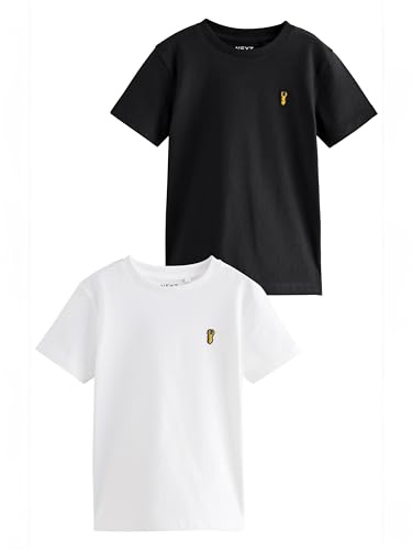 NEXT Jungen 2er-Pack T-Shirts mit Hirsch-Stickerei Baumwolle 98-176