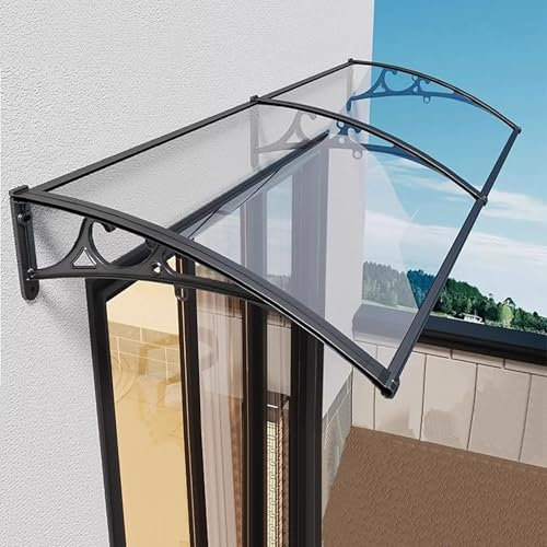 Vordach Für Haustür, Überdachung Eingangstür Aus Aluminium Und Polycarbonat, Fenstertürmarkisen Mit Regenrinne, Pultvordach Für DraußEn Hauseingang, Schutz Vor Regen Und Schnee(W120xL120cm/47.2x47.2in