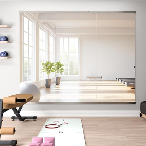 NEUWEABY Home Gym Spiegel, 3PCS 144,5 x 60 cm Wandspiegel in voller Länge für Yoga, Großer Wandspiegel für Fitness, Workout Tanzstudio, Garage gehärtetes Glas Rahmenlos