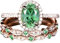 3pcs Vintage Oval Cut Verlobungsring Rose Gold Ring Art Deco Braut Ehering für Frauen Gasbrenner 2 Ringe (A E)