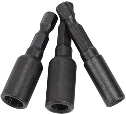 Cr-Mo selbstschneidender Steckschlüssel-Adapter-Set mit 1/4-Zoll-Sechskantschaft für Einsatzmuttern und Stockschrauben – M6 M8 M10 Größen enthalten (A)