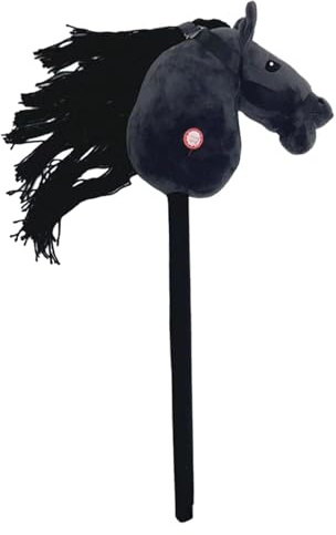 Fxzqgnh Plüsch Steckpferd, Steckenpferd Reitspielzeug, Halloween Dekoration mit Soundeffekten, Steckenpferd für Jungen, Mädchen Und Kinder Ab 3 Jahren, Black A