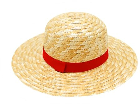 RmKbe Straw Hat Summer Beach Sun Hat Anime Character Costume Straw Hat Accessories Headgear Rafii's Straw Hat 31cm Outdoor Sports for Halloween,Cosplay