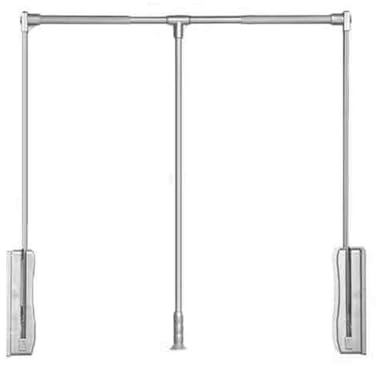 ISCBAFYX Kleiderstange zum Herunterziehen, anhebbarer Kleiderbügel aus Aluminiumlegierung für Schrankinnenbreite 21,65–49,21 Zoll, zum Aufhängen von Kleidung, Tragfähigkeit lb,Silber-550–700 mm