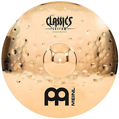 Meinl Cymbals Classics Custom Extreme Metal Plato Crash de 18 pulgadas (45,72cm) Platillos de Batería - Bronce B12, Acabado Brillante (CC18EMC-B)
