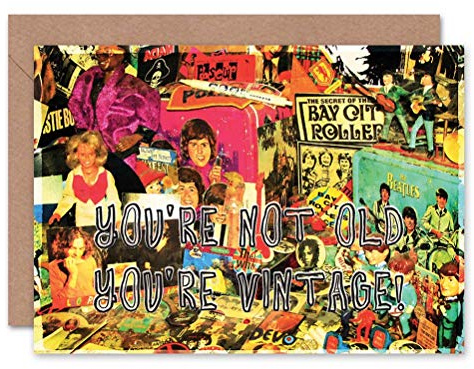 Wee Blue Coo RETRO VINTAGE COLLAGE BIRTHDAY 1960's ART GREETINGS GREETING CARD GIFT