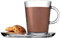 Pasabahce Set of 2 38.5cl Clear Glass Cups with Saucer