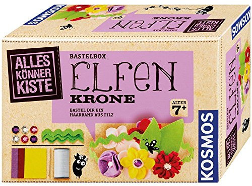 KOSMOS 604196 AllesKönnerKiste Elfenkrone, DIY-Bastelset ab 7 Jahre, Haarband mit Blüten aus Filz, Elfen und Feen, weicher Filz in fünf verschiedenen Farben