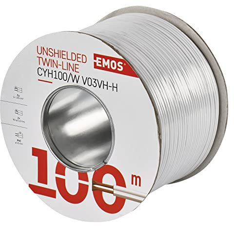 Emos non schermati zweidr athle itung 2 x 1, mm, 100 pezzi, bianco, s8281