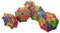 GANESHAM HANDICRAFTS - Bordado decorativo indio de algodón decorativo hecho a mano con espejo, protección UV, paraguas bohemio, sombrilla bohemia para boda, sombrilla de playa, 5 piezas, Color Multi