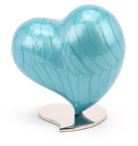 Urns UK Urne für Asche, Herz, groß, Watford Teal