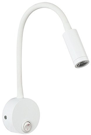 CASEWIND Lámpara de pared LED de 3 vatios, lámpara de lectura, iluminación de pared con interruptor, lámpara de pared con cuello de cisne para montaje en pared para dormitorio infantil