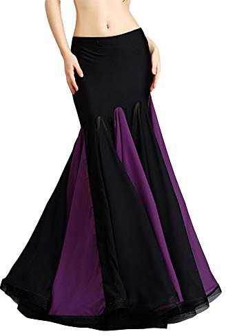 ROYAL SMEELA Bauchtanz Kostüm Chiffon Doppelschicht Bauchtanz Maxi Rock Rüsche Meerjungfrau Röcke Kostüm Damen Frauenkleid Bauchtanz Rock Bauchtanz Outfit Meerjungfrauen Rock Fischschwanz Kleid