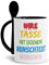 Tasse selbst gestalten/mit eigenem Text beschriften/Wunsch-Name/Spruch-Tasse/Löffeltasse Schwarz/Motiv für Linkshänder sichtbar