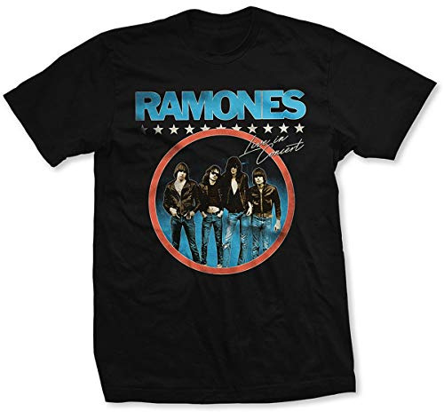 Ramones T Shirt Circle Photo Band Logo Nue offiziell Herren Schwarz