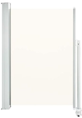 vidaXL Tenda da sole laterale retrattile per patio, 300 x 120 cm, in poliestere resistente ai raggi UV, colore crema, per terrazze, balconi e terrazze, facile da montare e arrotolare