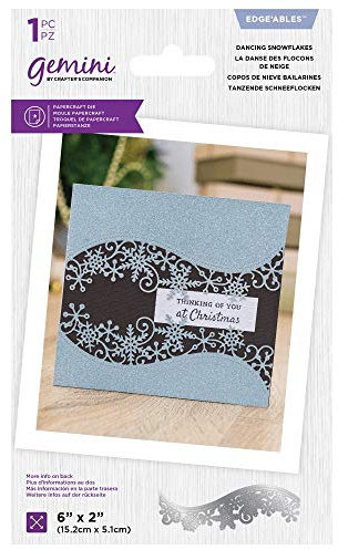 Crafter's Companion GEM-MD-EDG-DANC Gemini Stanzschablone aus Metall, Motiv: tanzende Schneeflocken, silber