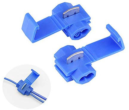 Aiqeer 60 Pezzi Connettori Scotch, Connettori Filo Scotch Lock, Capicorda Elettrici Connettori Rapidi, Morsetti di Derivazione (Blu)