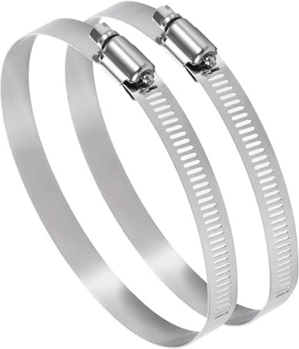 100mm Pack of 2 Adjustable from 90-110mm Stainless Steel Pipe Clamp Secure Hose Clip Inline Duct Extractor Fan Connector Cooker Hood