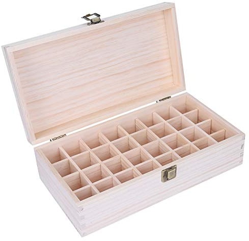 Aufbewahrungsbox für ätherische Öle, Aufbewahrungsbox aus Holz für 32 Flaschen, Aromatherapie-Aufbewahrungsbox für Reisen und Präsentation, Aufbewahrungsbox für ätherische Öle
