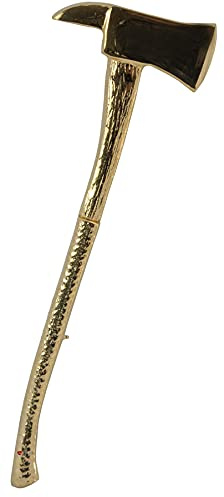Kilt Pin Axe Design Polished Gold Finish Scottish Made Mens Decorative Safety Pins