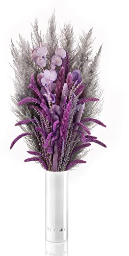 EG EMMIE GRAY Vintage Infinity | EXTRAVAGANT Plum | M - Inklusive Glasvase, hochwertigstes Pampasgras, Dekoration für das Zuhause, Trockenstrauß, Boho Deko, Getrocknete Blumen, Trockenblumen