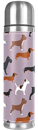 Perro salchicha de compañía Frasco aislado al vacío de taza de agua con aislamiento de doble pared de 17 oz