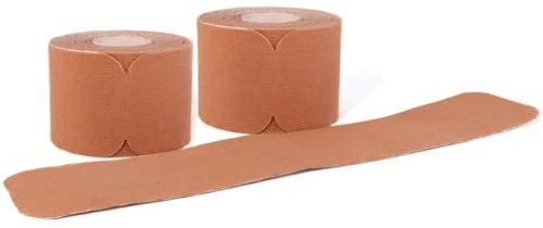 axion Kinesiotapes PRECUT | vorgeschnittene Sport Tape Streifen 25 x 5 cm - | Wasserfest • hautfreundlich • elastisch | Kinesiologie Tapes optimal für Sport (Beige, 2er Set)