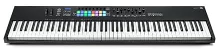 Novation Launchkey 88, clavier maître MIDI — intégration parfaite avec Ableton Live. Modes Chord et Scale, et arpégiateur. Tous les logiciels nécessaires à la production musicale.