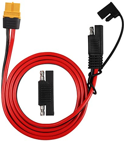MEIRIYFA SAE auf XT60 Stecker-Adapter-Verlängerungskabel, XT-60 Buchse auf SAE-Kabel mit 12 AWG für Solargenerator-Kraftstation – 1 m