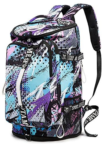Gym Duffle Bag Backpack,4‑Way Waterproof with Shoe Compartment Travel Laptop(Multicolor)