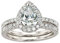 SweetJew Pear Shaped Elegant Womens Wedding Rings Bridal Set 925 Sterling Silver AAAAA CZ Size P