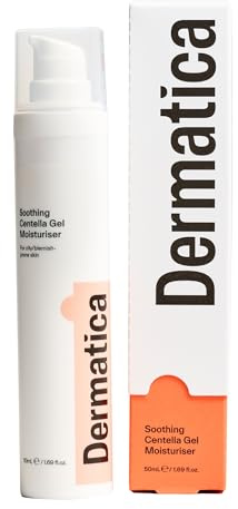 Dermatica Anti-Breakout Daily Soothing Centella Gel Moisturiser | Lightweight Face Hydrator for Women and Men | Locks in Moisture, Strengthens Skin Barrier I Fragrance Free, Oil-Free (50ml)