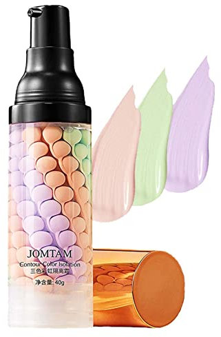 Pore Primer, Color Correcting Facial Serum Tricolor Liquid Foundation Make-up Stufen-Farbkorrektur